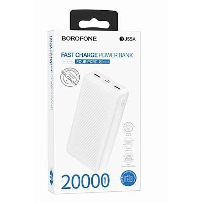 Аккумулятор внешний 20000mA BOROFONE BJ55A (2USB выхода 2,0A, TYPE-C) белый
