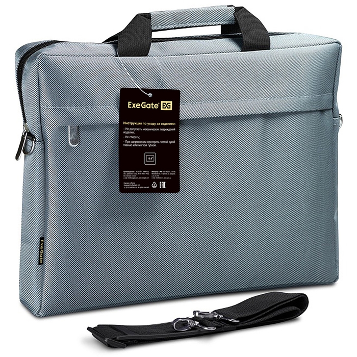 Exegate Start S15 Grey, серая, полиэстер, 15.6" Сумка для ноутбука