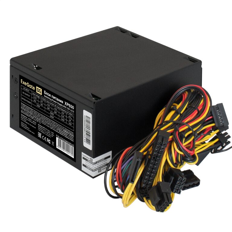 ExeGate XP650 (EX259603RUS), 650Вт, 120мм, черный Блок питания