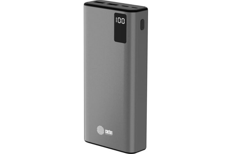 Cactus CS-PBFSFA-20000 20000mAh 4.5A 2xUSB-A/USB-C серый Портативный аккумулятор
