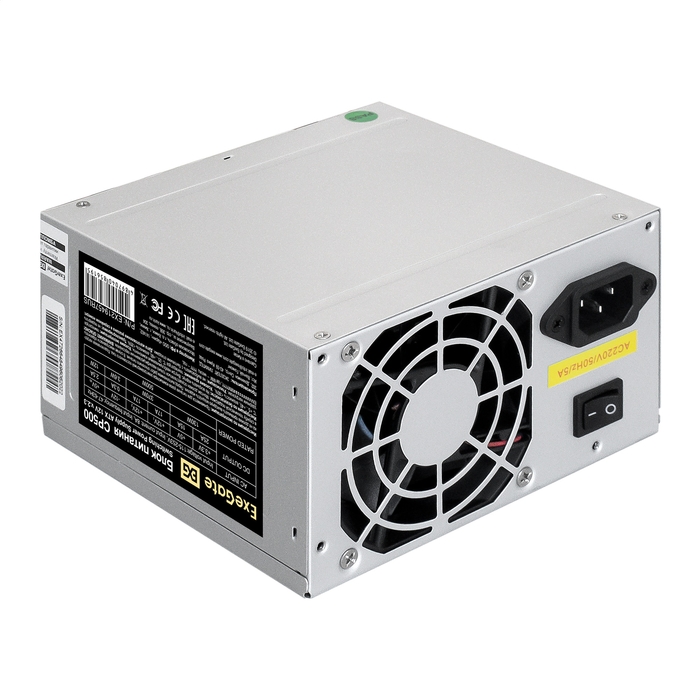 Exegate CP500, ATX, 8cm fan, 24+4pin, 3*SATA, 1*FDD, 2*IDE Блок питания 500W