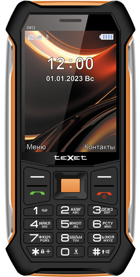 TeXet TM-D412 черный-оранжевый Мобильный телефон