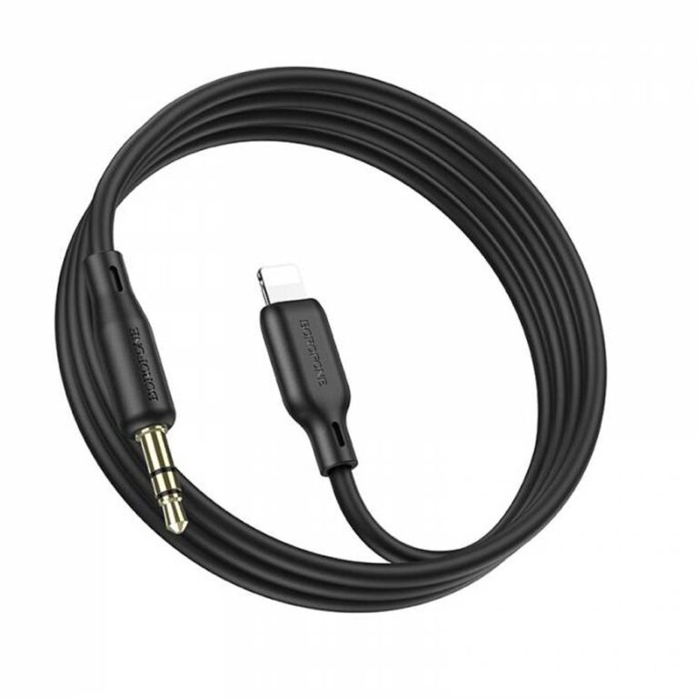 Кабель AUX - Lightning 8-pin BOROFONE BL18 черный (1м)