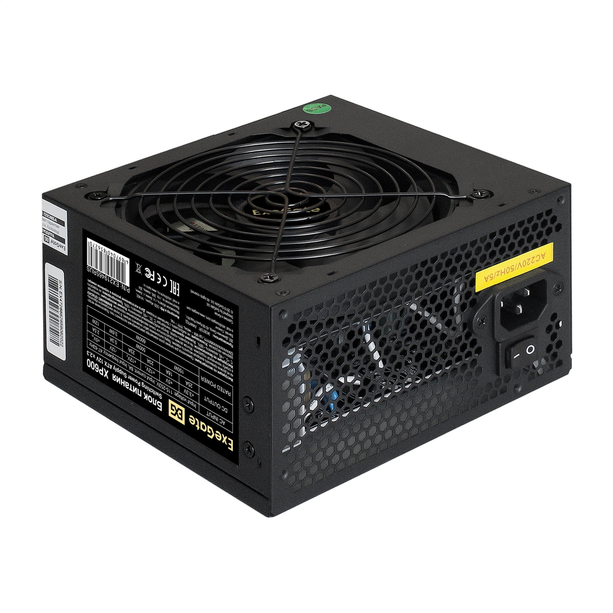 ExeGate XP600, ATX, PC, black Блок питания 600W ExeGate XP600, ATX, PC, black Блок питания 600W