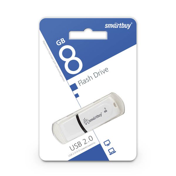 8Gb Накопитель USB Flash drive SMARTBUY SB8GBPN-W Paean White USB2.0 RTL 8Gb Накопитель USB Flash drive SMARTBUY SB8GBPN-W Paean White USB2.0 RTL