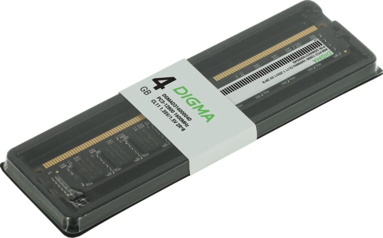 DDR3 4Gb Digma 1600MHz DGMAD31600004D RTL PC3-12800 CL11 DIMM 240-pin 1.5В Оперативная память