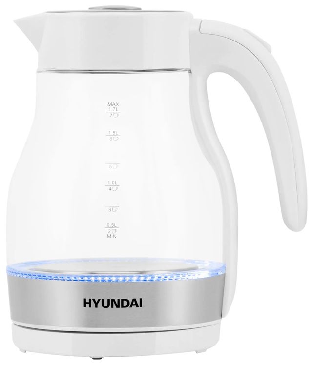 Hyundai HYK-G3802 белый/серебристый Чайник электрический Hyundai HYK-G3802 белый/серебристый Чайник электрический