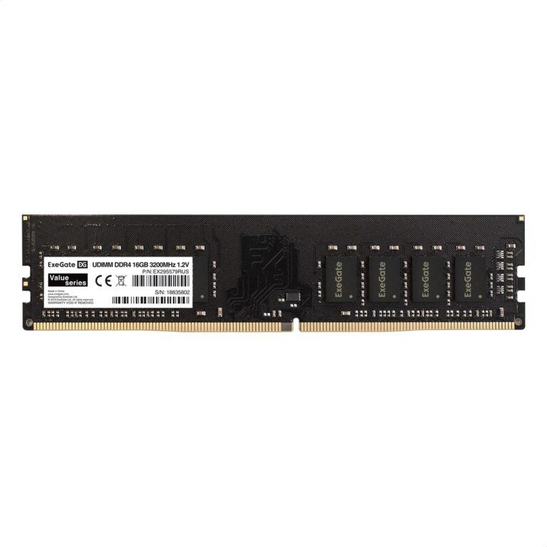 DDR4 16GB (1x16 GB), Exegate, 3200 MHz, CL17, DIMM, OEM EX295579RUS Оперативная память