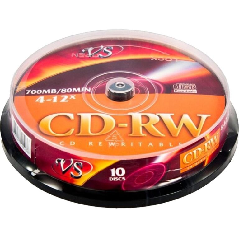 Диск CD-RW VS (PERFEO) 700 Mb, 12x, Cake Box (10), (10/250).