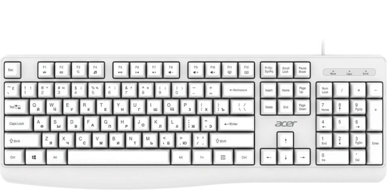 Acer OKW301 (ZL.KBDCC.01B) проводная, USB, белый Клавиатура