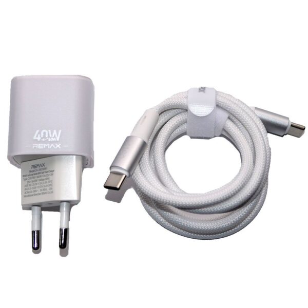 REMAX CA-26 белый (C60W) СЗУ+кабель (USB-C) [USB-C(1), 3A, 40W, QC3.0/PD, GaN]